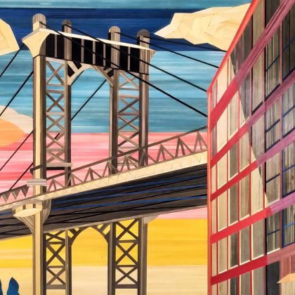 Crépuscule Brooklyn Bridge detail